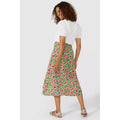 Green - Back - Maine Womens-Ladies Flowers Mock Wrap Skirt