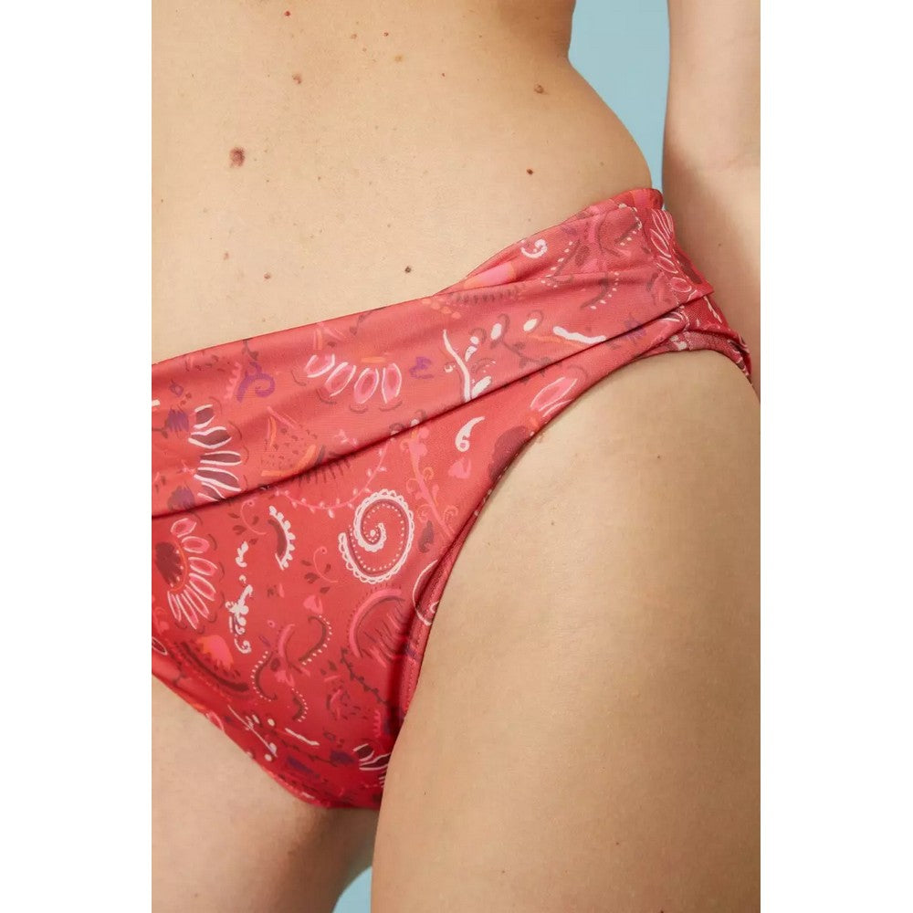 Pink - Side - Mantaray Womens-Ladies Paisley Bikini Bottoms