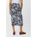 Navy - Back - Maine Womens-Ladies Floral Button-Down Midi Skirt