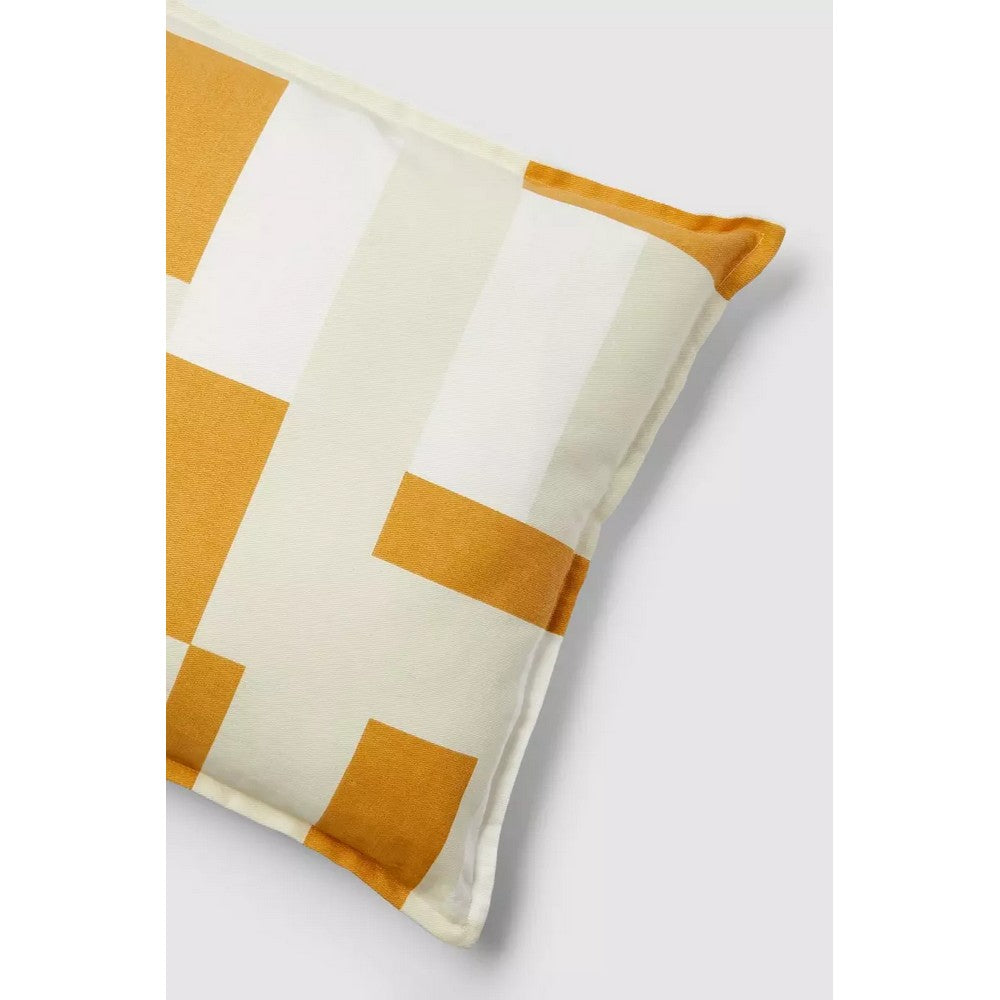 Yellow-White - Side - Debenhams Pablo Reversible Filled Cushion