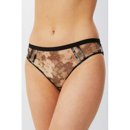 Khaki-Black - Lifestyle - Debenhams Womens-Ladies Printed Mesh Knickers (Pack of 2)