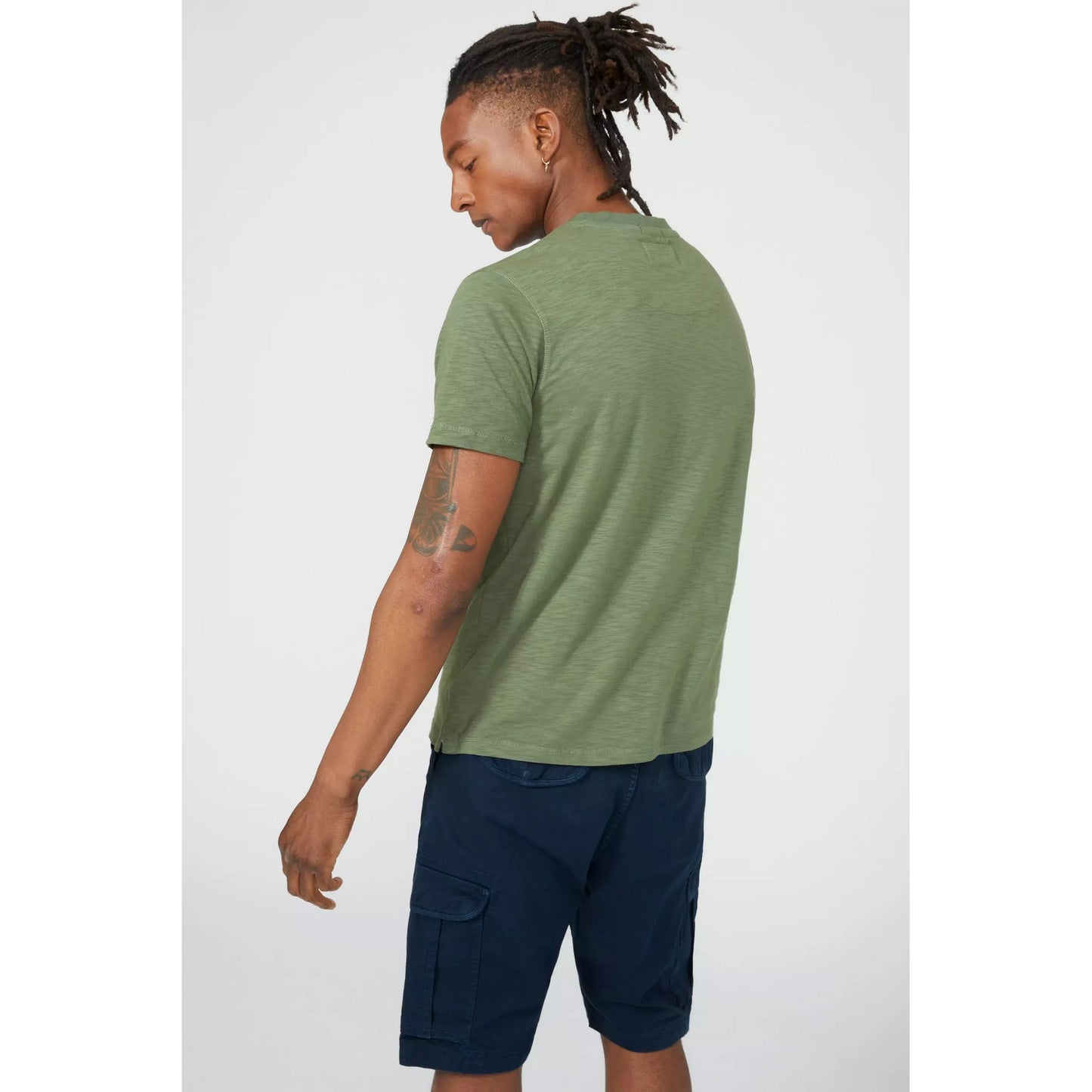 Sky Blue - Front - Mantaray Mens Cotton Y Neck T-Shirt