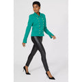Green - Pack Shot - Principles Womens-Ladies Military Double-Breasted Blazer