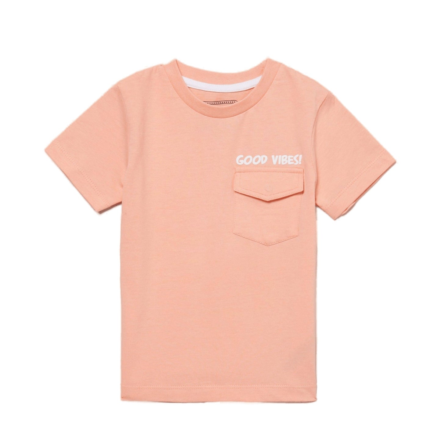 Orange - Front - Blue Zoo Baby Boys Good Vibes Pocket T-Shirt