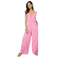 Pink - Front - Debenhams Womens-Ladies Cheesecloth Wrap Jumpsuit