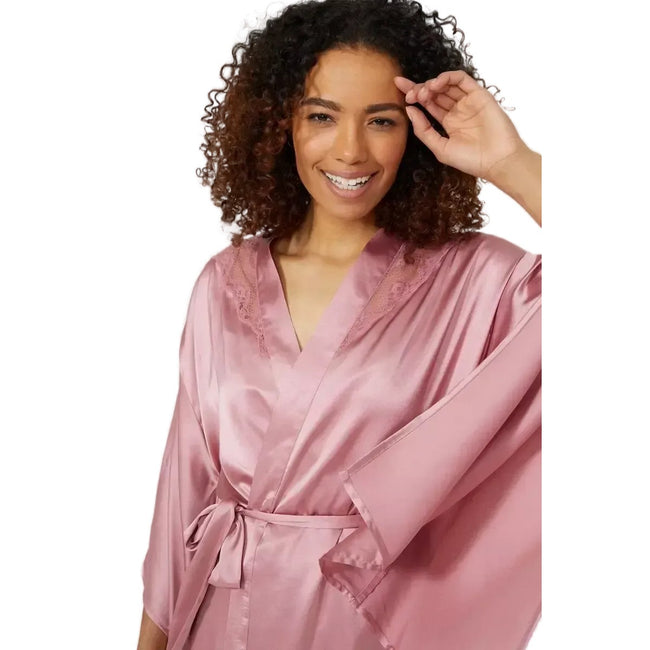 Debenhams Womens Ladies Camellia Lace Satin Wrap Dressing Gown