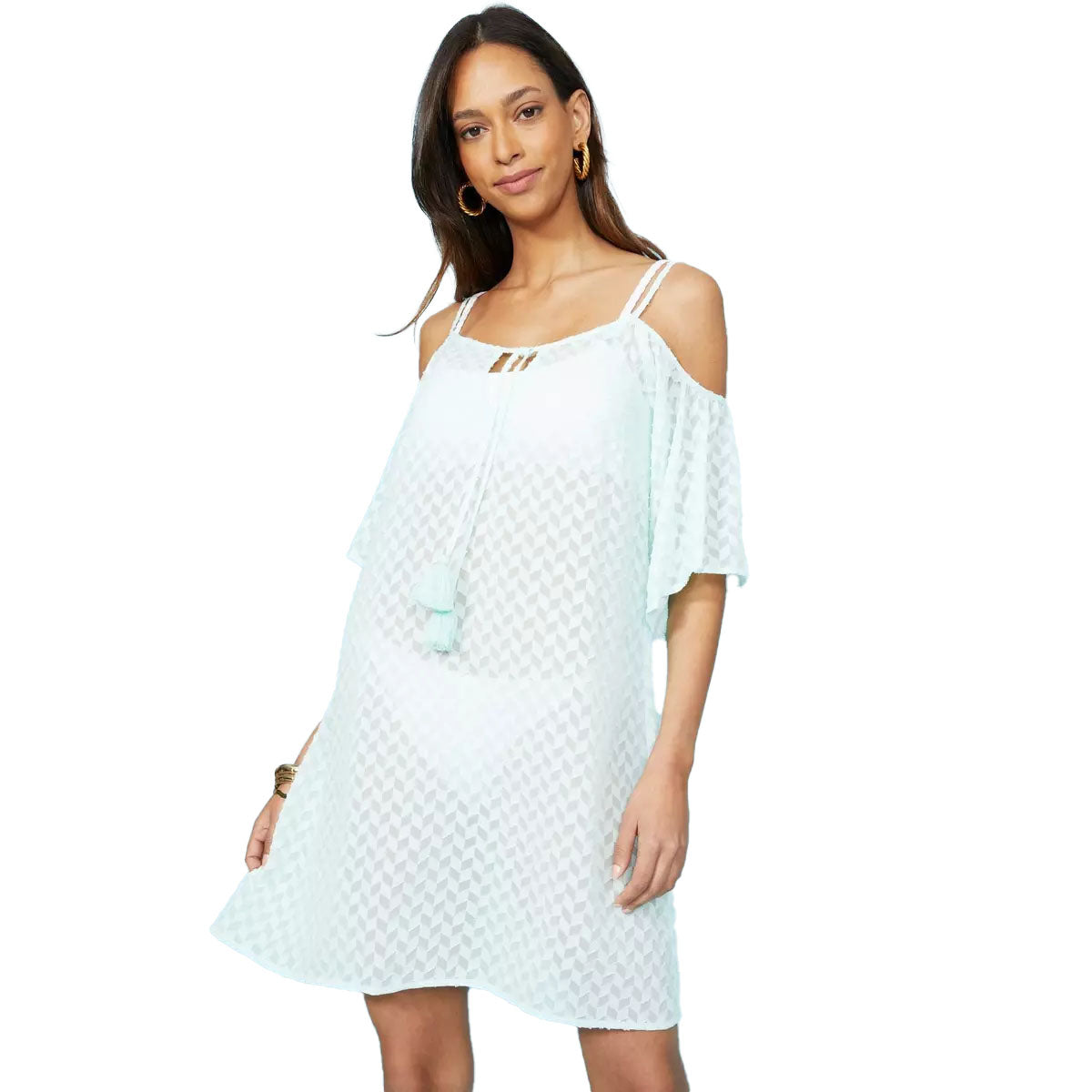 Debenhams Womens/Ladies Textured Chiffon Off Shoulders Casual Dress –  Universal Textiles