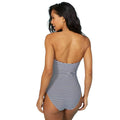 White-Navy - Back - Debenhams Womens-Ladies Stripe Bandeau One Piece Swimsuit