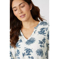Ivory - Side - Debenhams Womens-Ladies Floral Viscose Long-Sleeved Pyjama Top