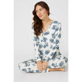 Ivory - Lifestyle - Debenhams Womens-Ladies Floral Viscose Long-Sleeved Pyjama Top