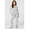 Ivory - Pack Shot - Debenhams Womens-Ladies Floral Viscose Long-Sleeved Pyjama Top