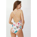 White - Back - Debenhams Womens-Ladies Palm Print One Piece Swimsuit