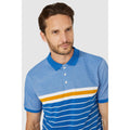 Blue - Side - Maine Mens Highlight Stripe Polo Shirt