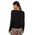 Black - Back - Debenhams Womens-Ladies Autumn Meadow Jersey Long-Sleeved Pyjama Top