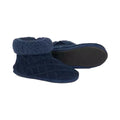 Navy - Side - Debenhams Mens Crosshatch Knitted Slippers