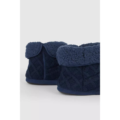 Navy - Lifestyle - Debenhams Mens Crosshatch Knitted Slippers