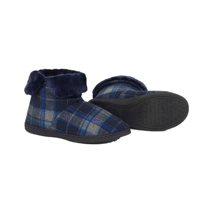Navy - Back - Debenhams Mens Checked Slippers