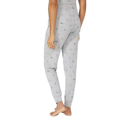 Grey Marl - Back - Debenhams Womens-Ladies Rituals All-Over Print Cuffed Lounge Pants