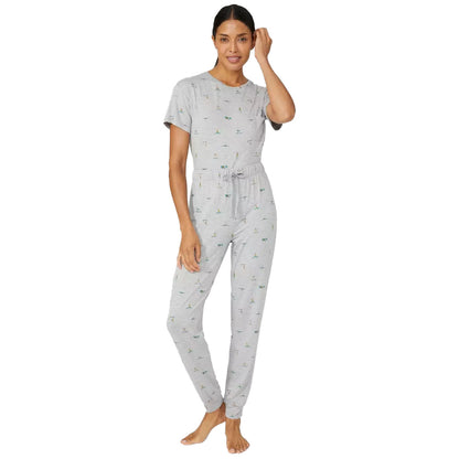 Grey Marl - Side - Debenhams Womens-Ladies Rituals All-Over Print Cuffed Lounge Pants