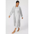 Grey - Pack Shot - Debenhams Womens-Ladies Fleece Shawl Collar Robe
