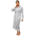 Grey - Front - Debenhams Womens-Ladies Fleece Shawl Collar Robe