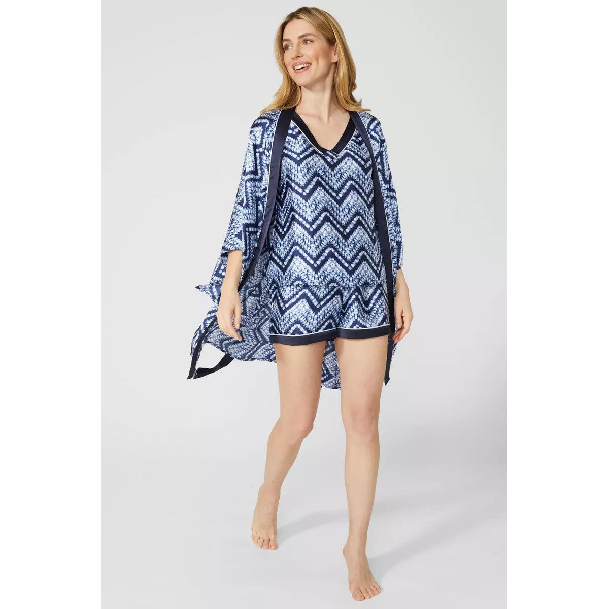 Blue - Lifestyle - Debenhams Womens-Ladies Satin Midi Dressing Gown
