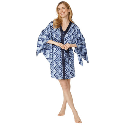 Blue - Front - Debenhams Womens-Ladies Satin Midi Dressing Gown