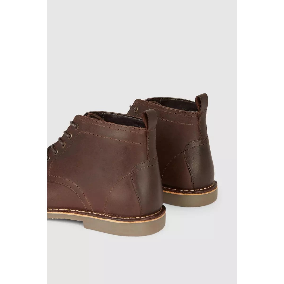 Dark Brown - Back - Red Herring Mens Stevie Leather Ankle Boots