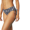 Black - Side - Debenhams Womens-Ladies Giraffe Print Ruched Side Bikini Bottoms
