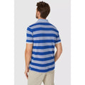 Bright Blue - Back - Maine Mens Block Stripe Textured Polo Shirt