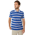 Bright Blue - Front - Maine Mens Block Stripe Textured Polo Shirt
