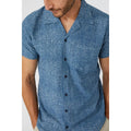 Blue - Lifestyle - Mantaray Mens Textured Revere Collar Shirt
