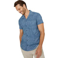Blue - Front - Mantaray Mens Textured Revere Collar Shirt