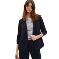 Navy - Front - Dorothy Perkins Womens-Ladies Ruched Blazer