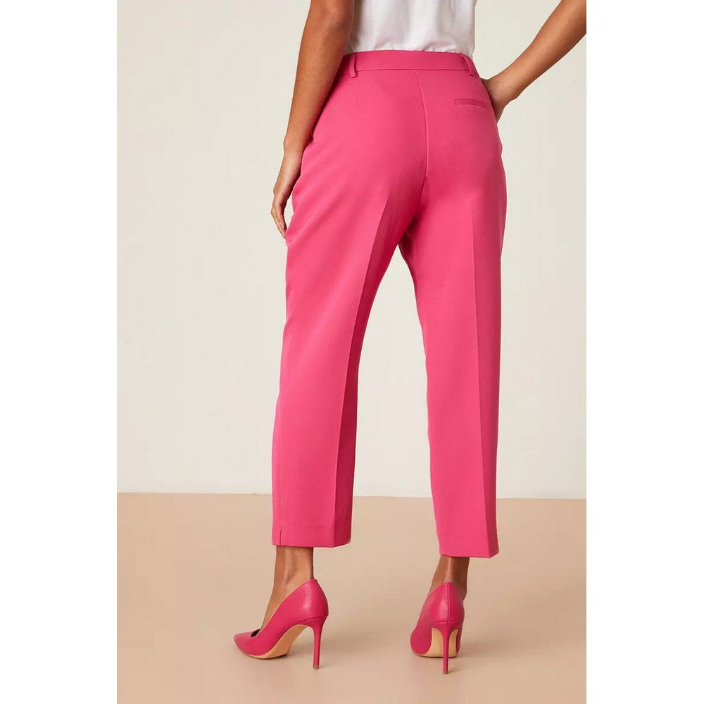 Fuchsia - Back - Dorothy Perkins Womens-Ladies Plain Petite Ankle Grazer Trousers