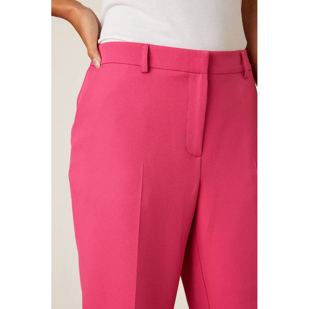 Fuchsia - Side - Dorothy Perkins Womens-Ladies Plain Petite Ankle Grazer Trousers