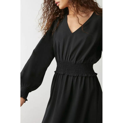 Black - Lifestyle - Dorothy Perkins Womens-Ladies Shirred Tall Midi Dress