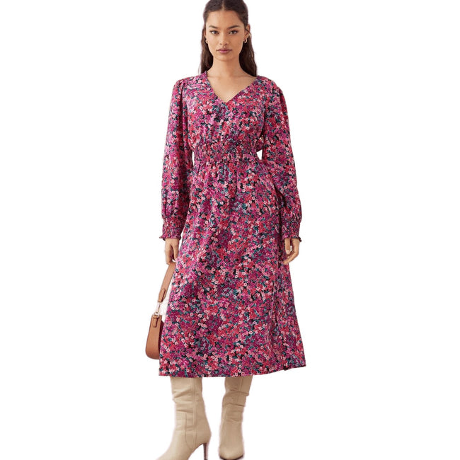Dorothy perkins shirred neck lace midi skater dress deals