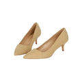 Taupe - Front - Dorothy Perkins Womens-Ladies Dove Wide Kitten Heel Court Shoes
