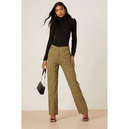 Khaki - Lifestyle - Dorothy Perkins Womens-Ladies Cargo High Waist Trousers