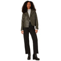 Forest - Front - Dorothy Perkins Womens-Ladies Faux Leather Biker Jacket