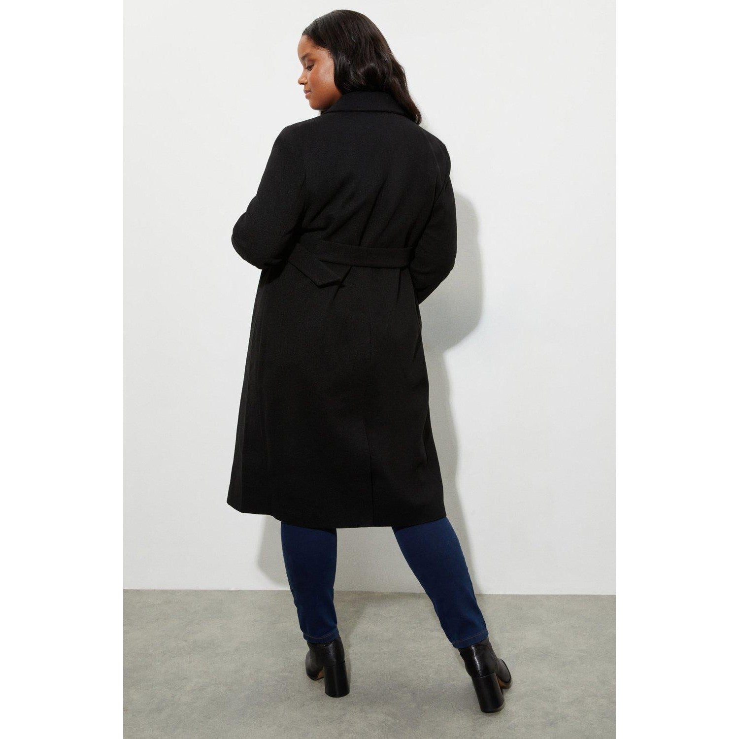 Black - Back - Dorothy Perkins Womens-Ladies Buckle Detail Maternity Coat