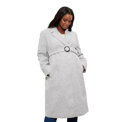 Grey - Front - Dorothy Perkins Womens-Ladies Buckle Detail Maternity Coat