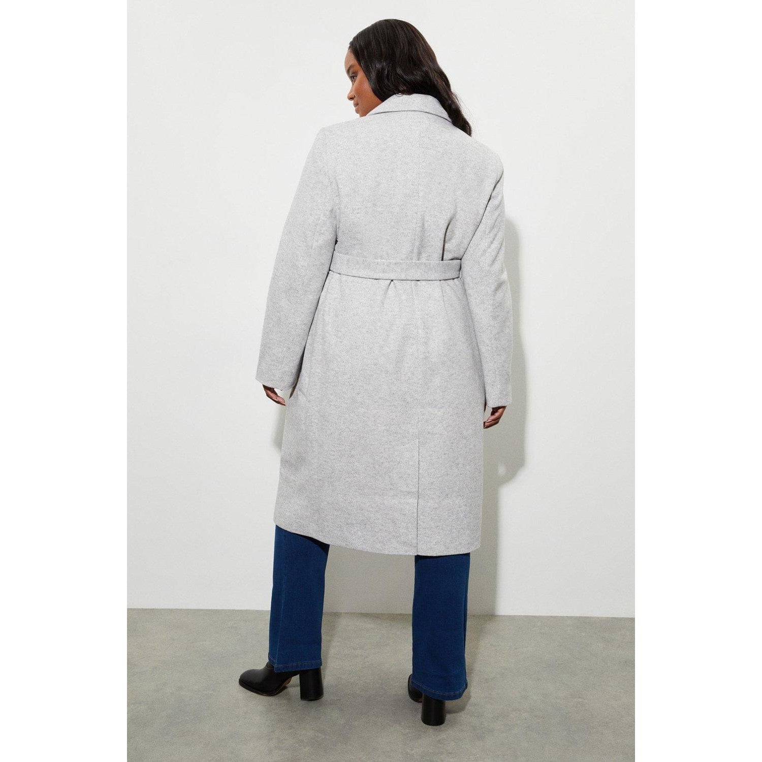 Grey - Back - Dorothy Perkins Womens-Ladies Buckle Detail Maternity Coat