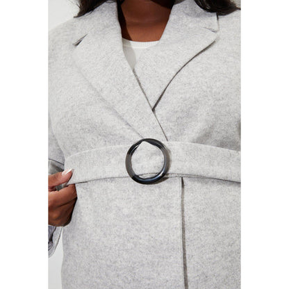 Grey - Side - Dorothy Perkins Womens-Ladies Buckle Detail Maternity Coat