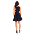 Navy - Back - Ly Womens-Ladies Regent Street Cut Out Skater Dress