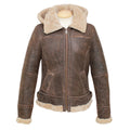 Chocolate Forest - Front - Eastern Counties Leather Womens-Ladies Jessie Hooded Sheepskin Jacket