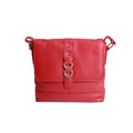 Red - Front - Eastern Counties Leather Womens-Ladies Jude Stud And Ring Detail Handbag