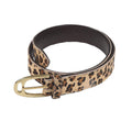 Yellow-Brown - Front - Aubrion Womens-Ladies Leopard Print Leather Belt
