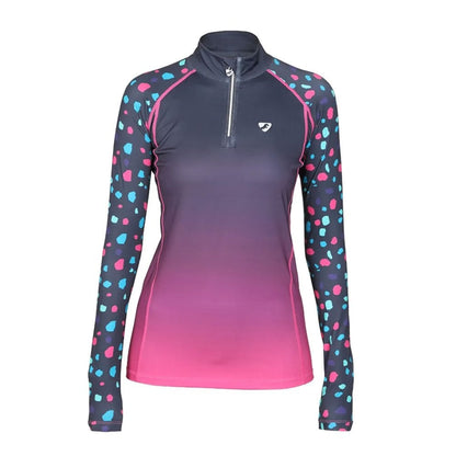 Pink - Front - Aubrion Womens-Ladies Hyde Park XC Spotted Cross Country Shirt